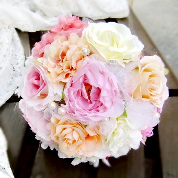 手捧花【仿真花系列】優雅玫瑰牡丹系 B001