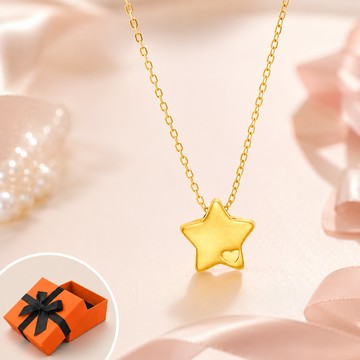 【蜜光珠寶】999黃金幸運希望星星項鍊 0.03 錢🎁贈精美禮盒 送禮必備 (原赫本珠寶)(情人節、母親節、520、表白、告白、祝福、生日、畢業、獻禮、打氣)