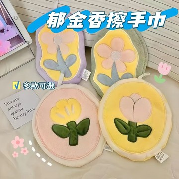 現貨🫧淡色花花擦手巾 掛式擦手巾 兒童擦手巾 卡通擦手巾 珊瑚絨抹布 女生 加厚 吸水 不易掉毛 吸水性強 小手巾