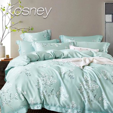 KOSNEY  花雨露綠  雙人100%天絲TENCEL四件式兩用被床包組