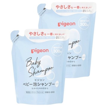 pigeon 貝親 洗髮慕斯補充包 藍色清爽 無香味  300ml  2包