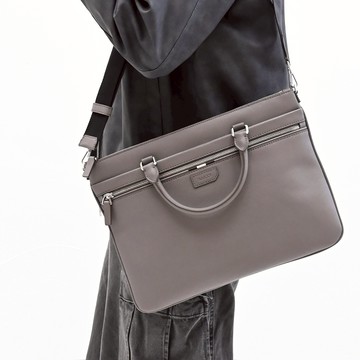 BALLY 6306247 PATRICIO 防刮皮革兩用公事包.灰