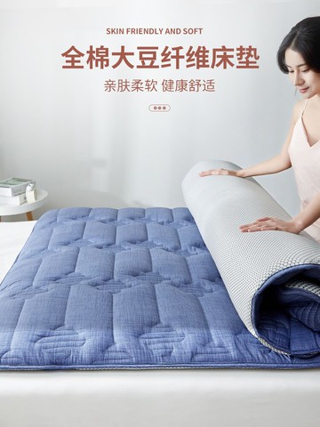 全棉大豆纖維床墊軟墊雙人薄款保護墊子家用防滑1.5m床褥榻榻米墊