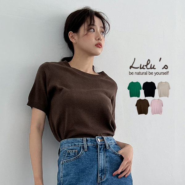 限時69折【A01220725】現貨/素色圓領針織短袖上衣５色