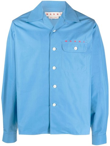 Marni - long-sleeve cotton shirt - men - Cotton - 52 - Blue