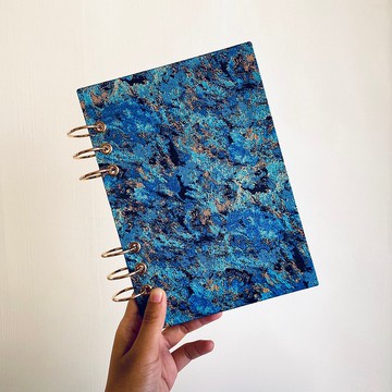 星空錦緞- A5/A6 6孔活頁本 封面可水洗  月曆 週計劃 手帳行事曆