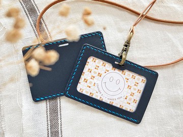 經典橫身證件套 皮革DIY材料包 好好縫 卡片套 免費刻名 員工證