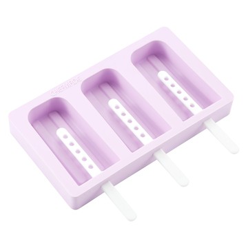 CHEFMADE 學廚 烘焙廚房系列 傳統款矽膠雪糕模 3連模 食品級矽膠和PP材質 不含BPA  紫色  1個