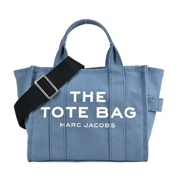 MARC JACOBS MJ 字母印花帆布兩用托特包-迷你/迷霧藍