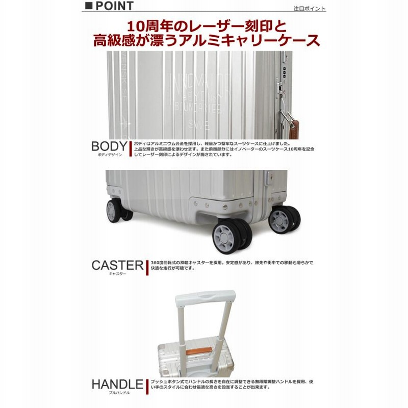 イノベーター スーツケース 10周年モデル｜機内持ち込み 36L 51cm 4.4