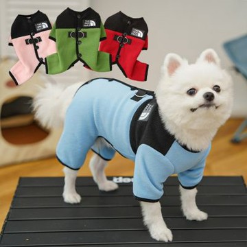 OAK&FIR 狗狗四腳絨衣可牽引  藍色+黑 L
