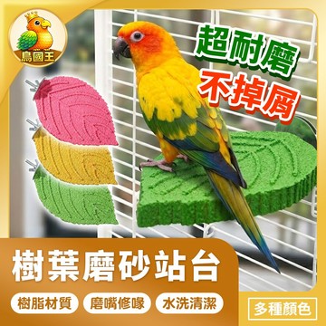 【鳥國王】樹葉磨砂站台 鸚鵡跳台 鸚鵡磨牙棒 樹葉磨砂站桿 鸚鵡磨砂站台 鸚鵡磨爪棒 防滑站台 鳥籠站杆 鸚鵡玩具