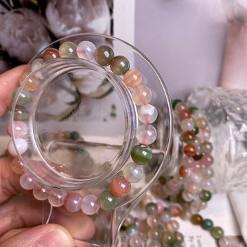 千晶水晶🧚‍♀️天然多彩瑪瑙手珠 7mm手圍16公分 瑪瑙手串 瑪瑙手珠 綠瑪瑙 紅瑪瑙 橘瑪瑙 白瑪瑙 多彩瑪瑙手珠