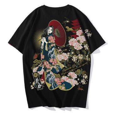 夏季新款拔刀娘日系和風潮牌男T恤原宿重工印花短袖爽棉青年個性