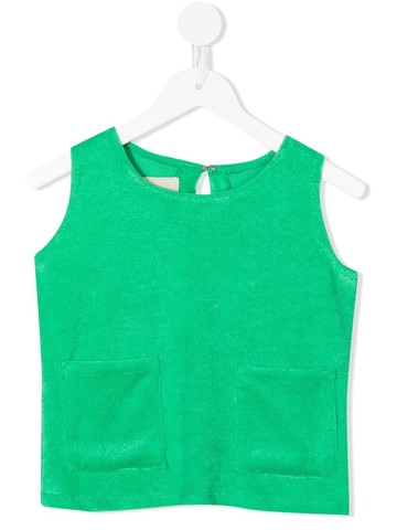 Little Bambah - Terry cropped tank top - kids - Cotton/Polyester - 7 yrs - Green