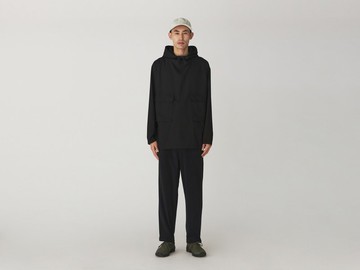聚酯羊毛混紡連帽套衫 黑色
