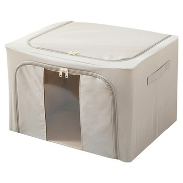 BangJiaShi 幫家適 大容量牛津布透明大視窗衣物收納箱/整理箱 單窗 100L  灰色  1個  60 x 42 x 40cm