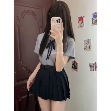 ✨ MY女裝 2026新款jk制服基礎款短袖襯衫百褶裙套裝女夏季學院風穿搭百搭女 氣質顯瘦套裝女 上衣 衣服 女裝 夏天