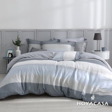 HOYACASA 時尚紐約 加大60支銀纖維天絲兩用被套床包四件組