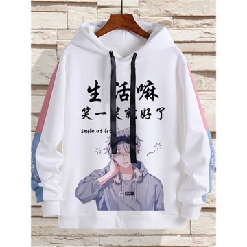 潮牌秋冬連帽印花流行休閑衛衣