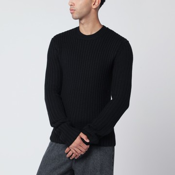Black ribbed wool sweater