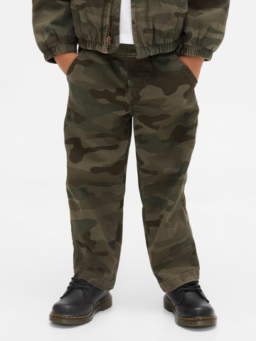 男幼童裝 鬆緊寬鬆牛仔褲-軍綠色