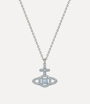 Vivienne Westwood Olympia Pearl Pendant Necklace -Platinum-light-blue-pearl-blue-cz -Platinum-light-blue-pearl-blue-cz Women
