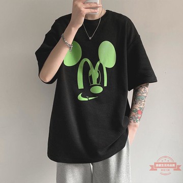 夏季新款印花短袖T恤男潮流百搭五分袖寬鬆大尺碼ins港風情侶裝體恤 男生衣著【滿199發貨】