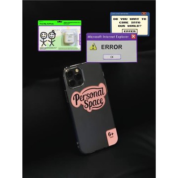 大白個兔 私人空間原創設計雙層透明適用適用于蘋果15iPhone14pro全包軟邊手機殼