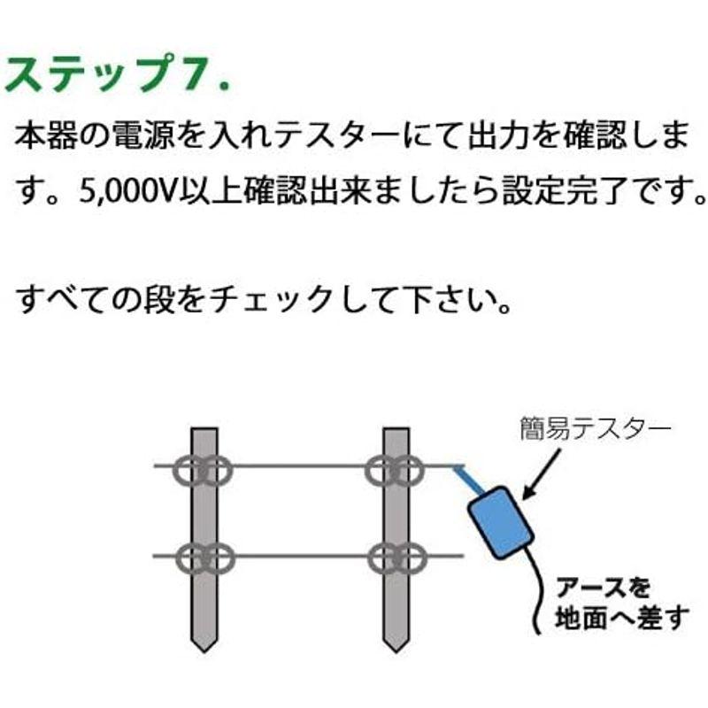 ソーラー式電気柵 防獣くん イノシシ用 250m・2段張りセット