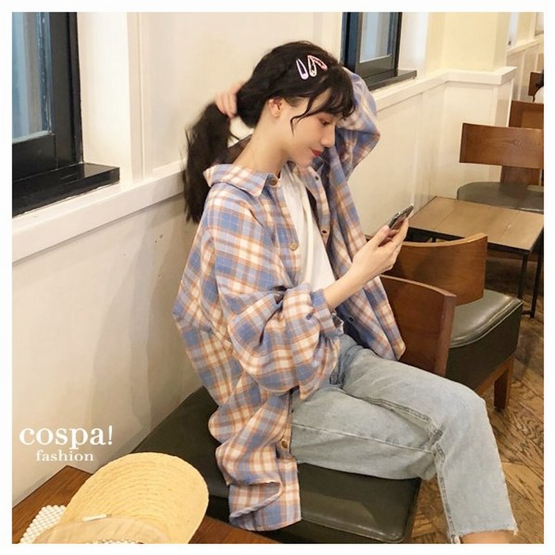 シャツ レディース ビッグシャツ オーバーサイズ ロングシャツ チェック 長袖 韓国 ボーイフレンド トップス 冷え対策 通販 Lineポイント最大get Lineショッピング