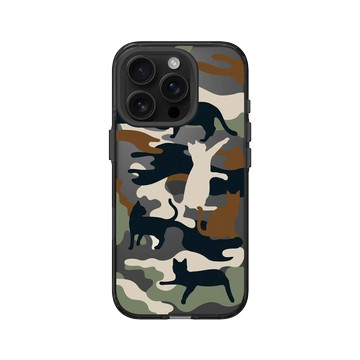 iPhone 16 Pro Clear (相機按鈕) 酷墨灰 - Camouflage / 迷彩 - 喵迷彩-黑