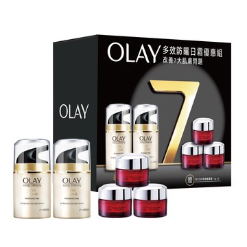 OLAY 歐蕾多效防曬日霜優惠組(日霜50gx2 +贈品-新生高效緊緻護膚霜14gx3)