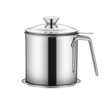 304不銹鋼油壺加厚家用廚房過濾網大容量濾渣儲油回油杯過濾油罐