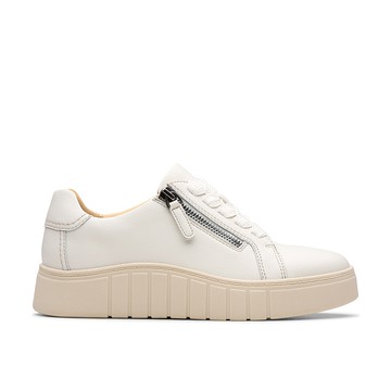 Clarks 樂活休閒- Mykah Joy側邊拉鍊設計厚底休閒鞋(白色) CLF84245C-女