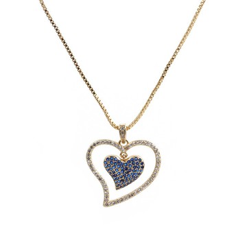 【RJ New York】心心相印水鑽鏤空愛心項鍊 (兩色可選)