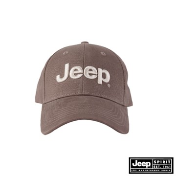 JEEP 百搭立體刺繡LOGO棒球帽-棕色