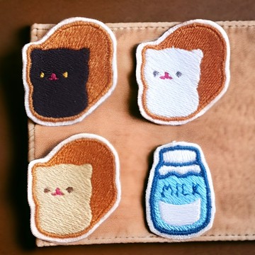 麵包貓刺繡胸針