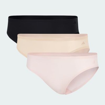 adidas W ACTIVE LIGHT FLEX BIKINI BRIEF 3 PAIRS 女士 輕盈彈力運動比基尼內褲三件組-黑／焦糖杏仁色／沙粉
