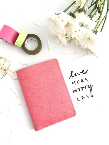 客製化皮革護照夾 (Flamingo Saffiano)