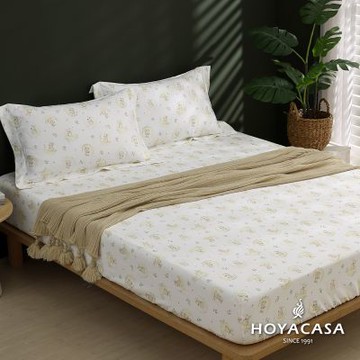 HOYACASA 雙人300織沐光長絨棉床包枕套組-月光童話