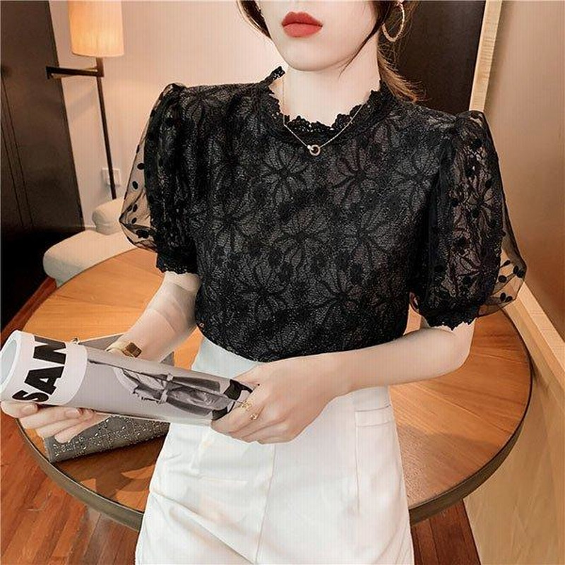 ブラウス レディース 白 夏服 おしゃれ 半袖 40代 代 仕事 トップス レースシャツ Tシャツ きれいめ 可愛い カジュアル 着痩せ 韓国風 大人 上品 通勤 新品 通販 Lineポイント最大0 5 Get Lineショッピング