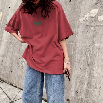 ins超火中長款短袖t恤女2020夏裝韓版網紅港風學生半袖寬松上衣服