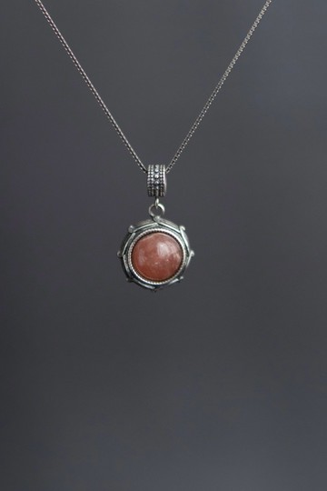 天然紅紋石 S925 銀嘎烏盒 海浪紋 十字金剛杵