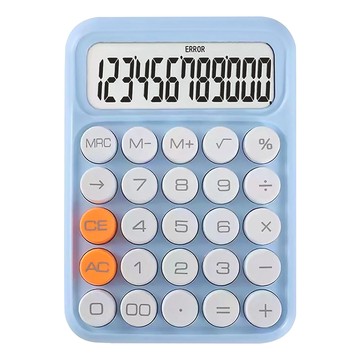 小綠豆居家百貨 繽紛馬卡龍復古按鍵計算機 淺藍底白鍵 可愛辦公室  淺藍  1個