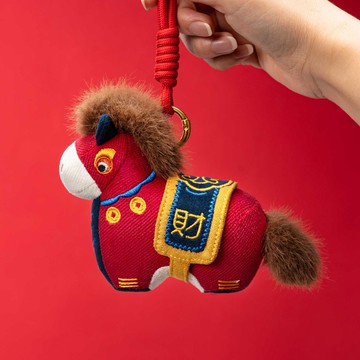 馬年吉祥物 包掛飾 傳統刺繡布玩偶 車掛護身符 小馬民俗手工禮物