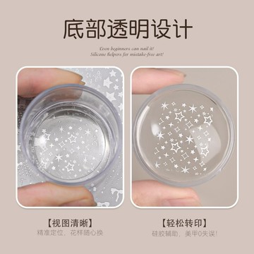💗台灣出貨💗卡妞美甲可擦拭矽膠轉印章高透耐擦洗印花鋼板多功能圖案轉印工具