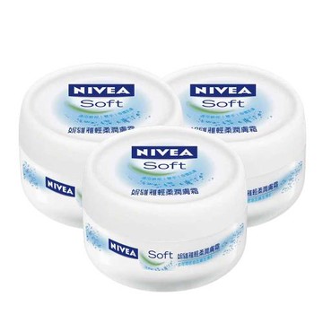 【NIVEA 妮維雅】輕柔潤膚霜 200ml  x 3入 (保濕潤膚霜)