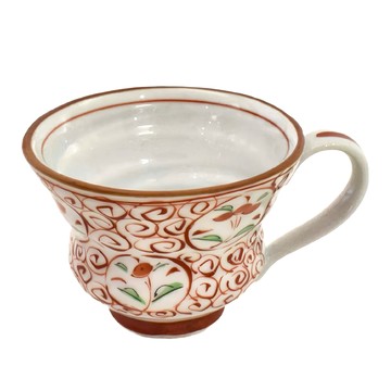馬克杯 -日本製 口徑: 10cm 寬: 13cm 高: 8cm 容量: 250mL 陶瓷材質  赤繪桔梗  1個