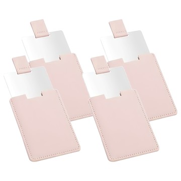 小麥購物 皮革隨身鏡 E078 18g  4個  櫻花粉